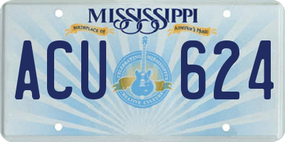 MS license plate ACU624