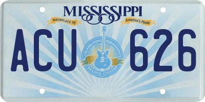MS license plate ACU626