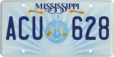 MS license plate ACU628