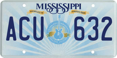 MS license plate ACU632