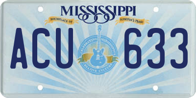 MS license plate ACU633