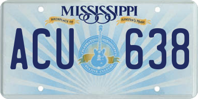 MS license plate ACU638