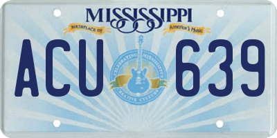 MS license plate ACU639