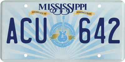 MS license plate ACU642