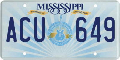 MS license plate ACU649