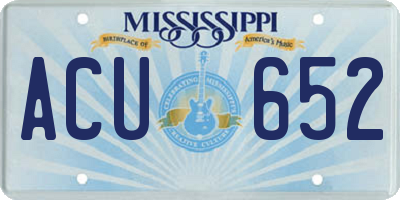 MS license plate ACU652