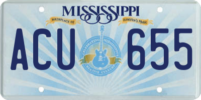 MS license plate ACU655