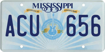 MS license plate ACU656