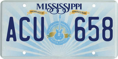 MS license plate ACU658