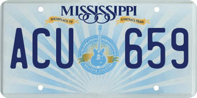 MS license plate ACU659