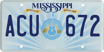 MS license plate ACU672