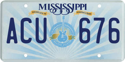 MS license plate ACU676
