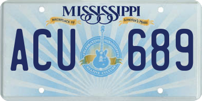MS license plate ACU689
