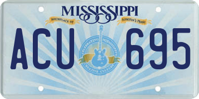MS license plate ACU695