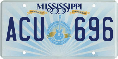MS license plate ACU696