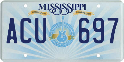 MS license plate ACU697