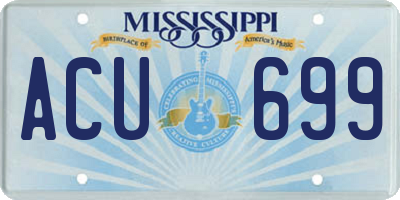 MS license plate ACU699