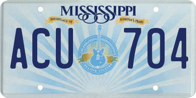 MS license plate ACU704