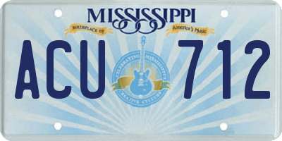 MS license plate ACU712