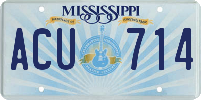 MS license plate ACU714