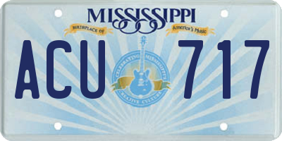 MS license plate ACU717