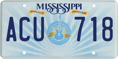 MS license plate ACU718