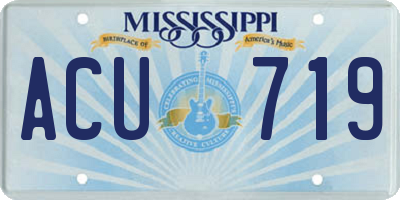MS license plate ACU719