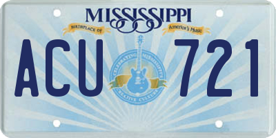 MS license plate ACU721