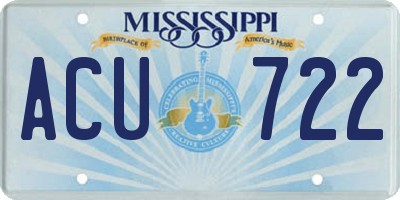 MS license plate ACU722