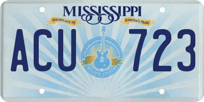 MS license plate ACU723