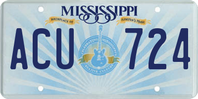 MS license plate ACU724