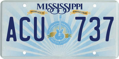 MS license plate ACU737