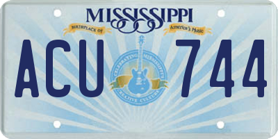 MS license plate ACU744