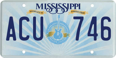 MS license plate ACU746