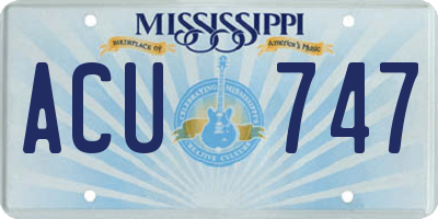 MS license plate ACU747