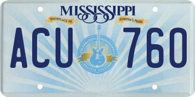 MS license plate ACU760