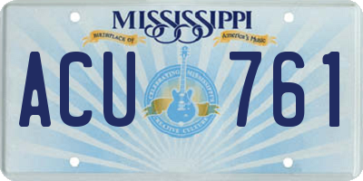 MS license plate ACU761