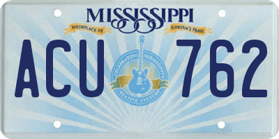 MS license plate ACU762