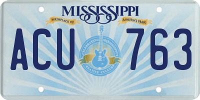 MS license plate ACU763