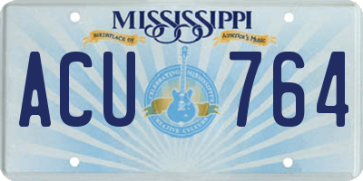 MS license plate ACU764