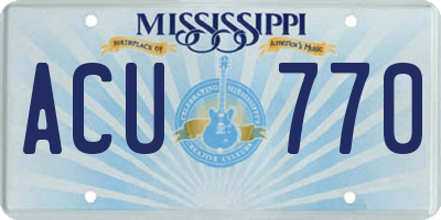 MS license plate ACU770