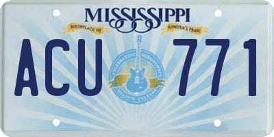 MS license plate ACU771