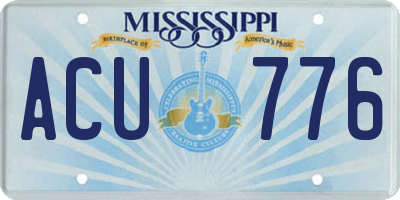 MS license plate ACU776