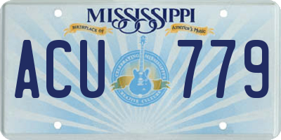 MS license plate ACU779