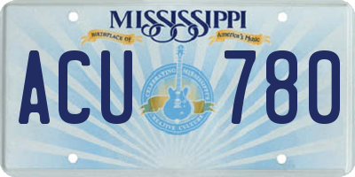 MS license plate ACU780