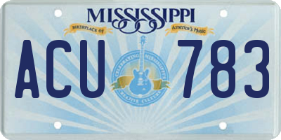 MS license plate ACU783