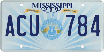 MS license plate ACU784