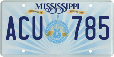 MS license plate ACU785