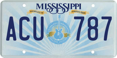 MS license plate ACU787