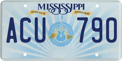 MS license plate ACU790